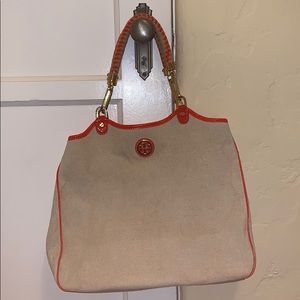 Tory Burch handbag orange and tan